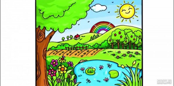  عکس نقاشی منظره آسان