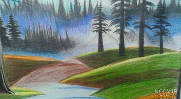  عکس نقاشی منظره آسان