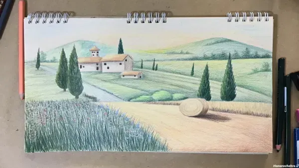  عکس نقاشی منظره آسان