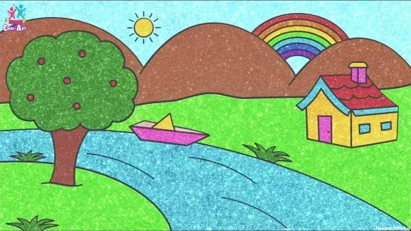  عکس نقاشی منظره آسان