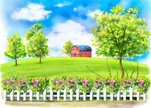 نقاشی طبیعت بهاری