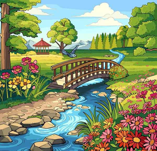  نقاشی طبیعت بهاری