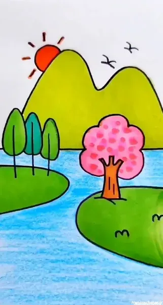  نقاشی طبیعت بهاری