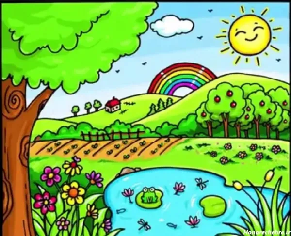  نقاشی طبیعت بهاری