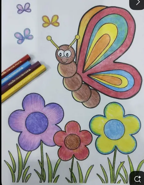  نقاشی منظره با مداد رنگی آسان