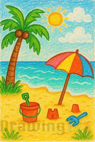  نقاشی منظره با مداد رنگی آسان