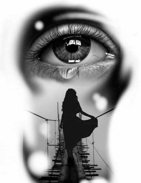  عکس نقاشی چشم اشکی دختر برای پروفایل