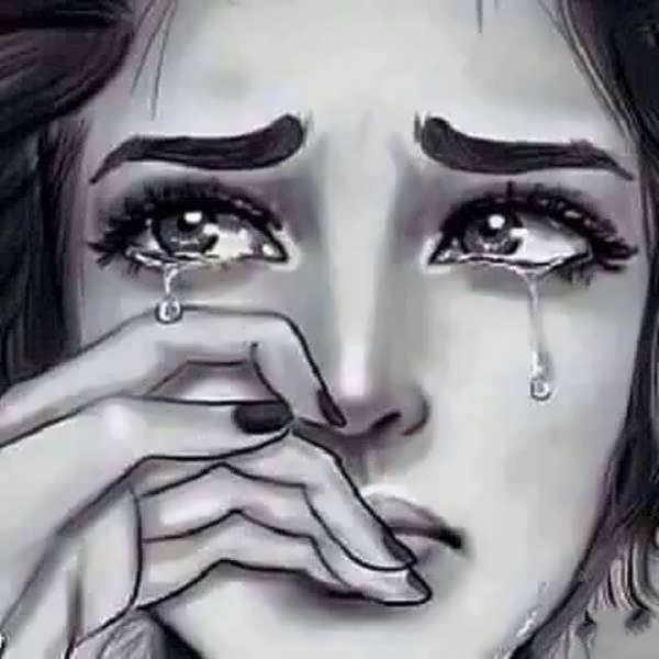  عکس نقاشی چشم اشکی دختر برای پروفایل