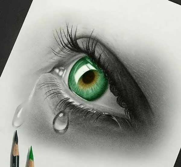  عکس نقاشی چشم اشکی دختر برای پروفایل