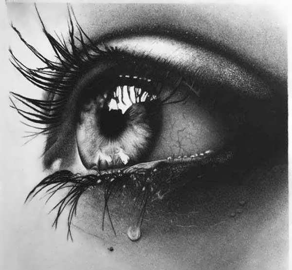  عکس نقاشی چشم اشکی دختر برای پروفایل