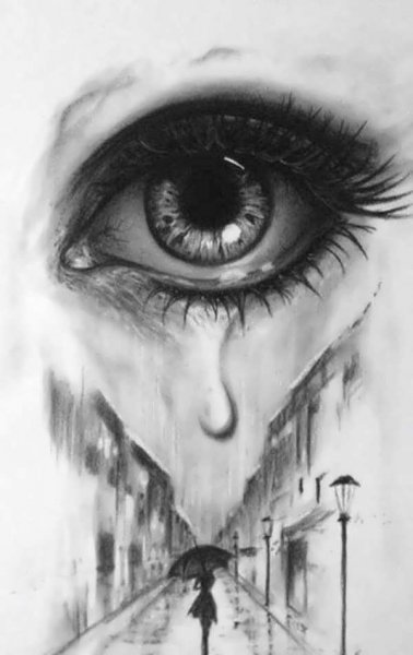  عکس نقاشی چشم اشکی دختر برای پروفایل