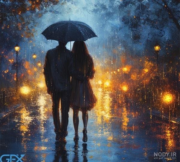  عکس عاشقانه هوای بارانی
