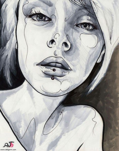  عکس چهره سیاه قلم