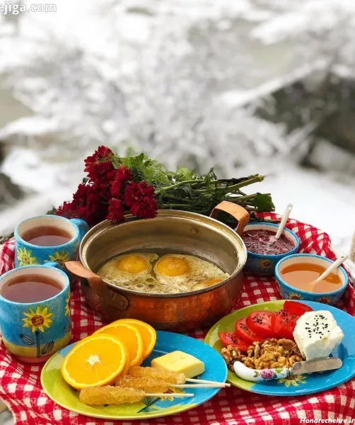 استوری صبحانه در طبیعت