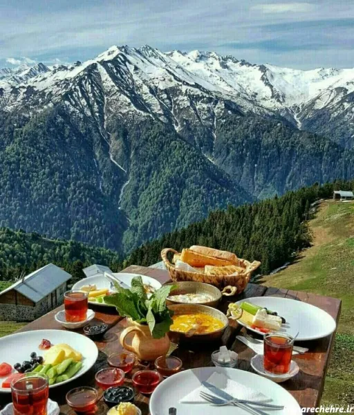 استوری صبحانه در طبیعت