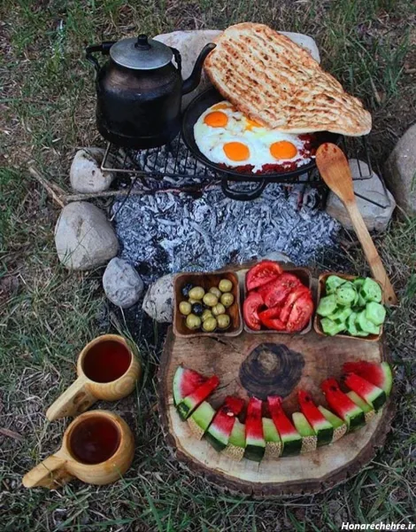 استوری صبحانه در طبیعت