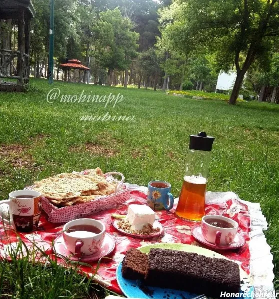 استوری صبحانه در طبیعت