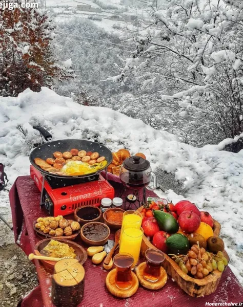 استوری صبحانه در طبیعت