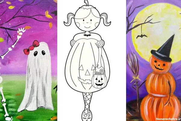  عکس نقاشی هالووین جدید