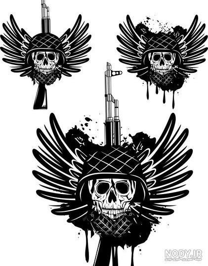  عکس اسکلت با تفنگ