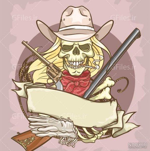  عکس اسکلت با تفنگ