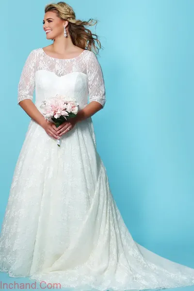  عکس لباس عروس برای افراد شکم دار