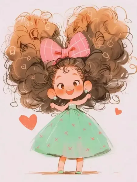  عکس روز مو فرفریا مبارک کارتونی