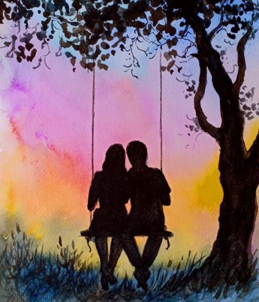  عکس نقاشی عاشقانه ساده با مداد