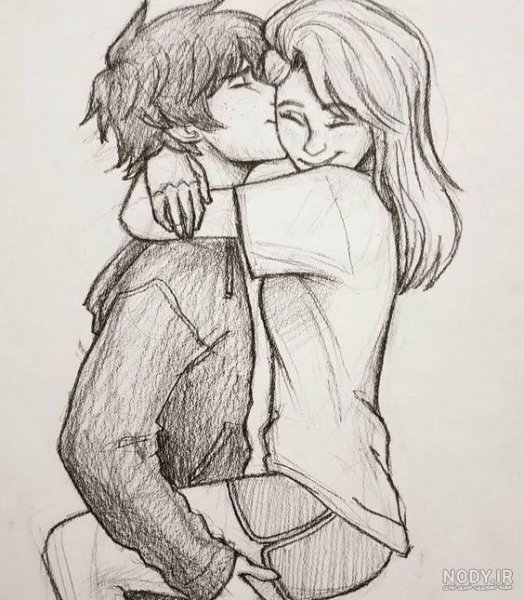  نقاشی عاشقانه دو نفره با مداد
