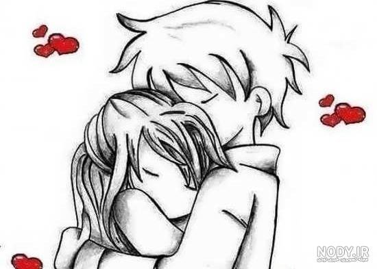  نقاشی عاشقانه دو نفره با مداد