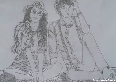  نقاشی عاشقانه دو نفره با مداد