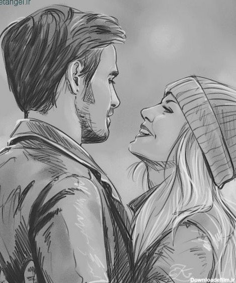  نقاشی عاشقانه دو نفره با مداد