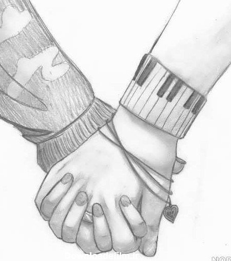  نقاشی عاشقانه دو نفره با مداد