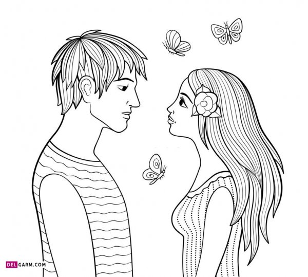  نقاشی عاشقانه دخترانه