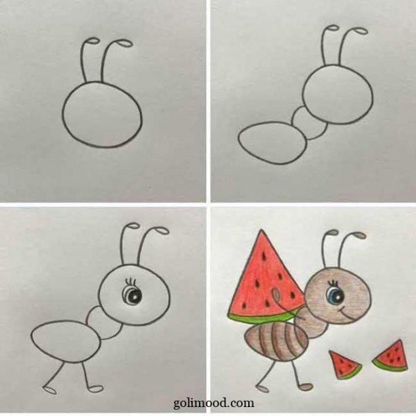  نقاشی مورچه آسان