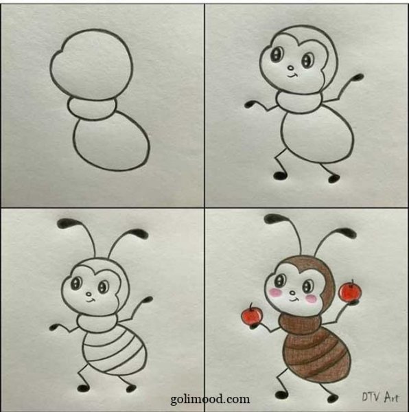  نقاشی مورچه آسان