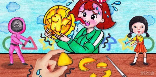  نقاشی السا و آنا و دختر کفشدوزکی