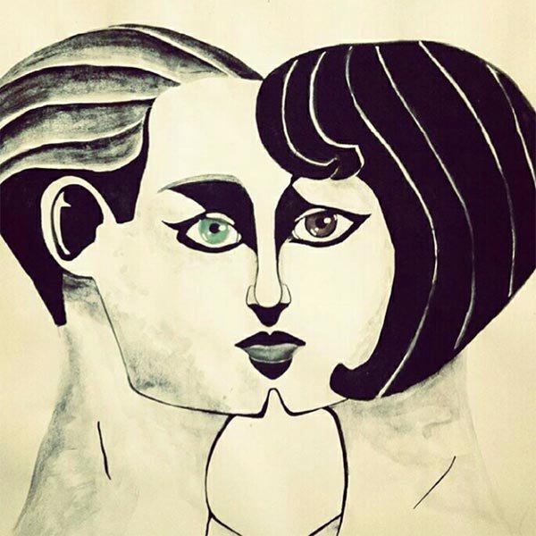  عکس دو نفره نقاشی