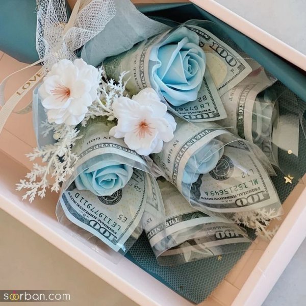  ایده عکس تزیین دسته گل با پول