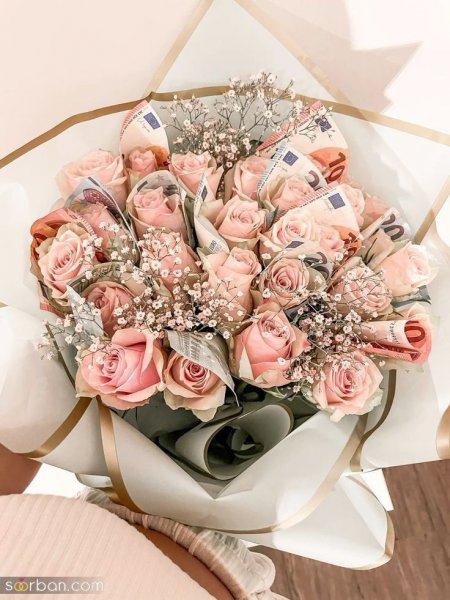  ایده عکس تزیین دسته گل با پول