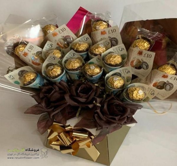عکس دسته گل با پول و شکلات