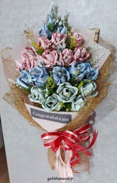  عکس دسته گل با پول و شکلات