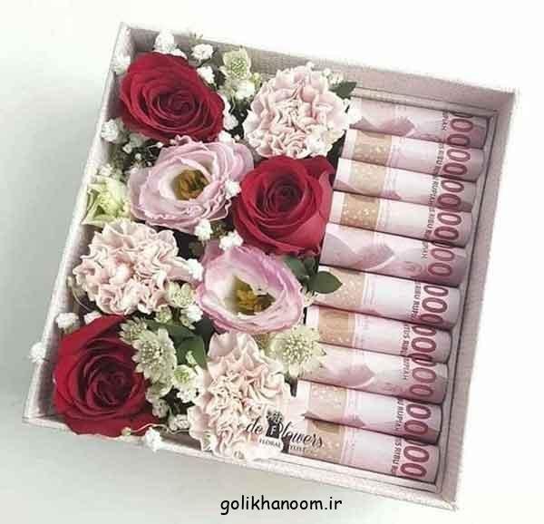  عکس دسته گل با پول و شکلات