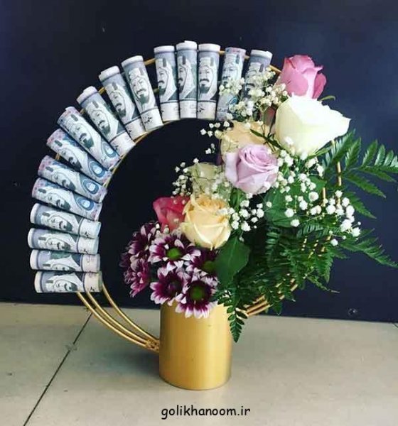  عکس دسته گل با پول و شکلات