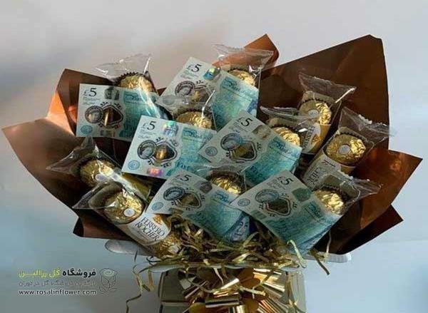  عکس دسته گل با پول و شکلات