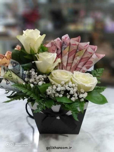  عکس دسته گل با پول و شکلات