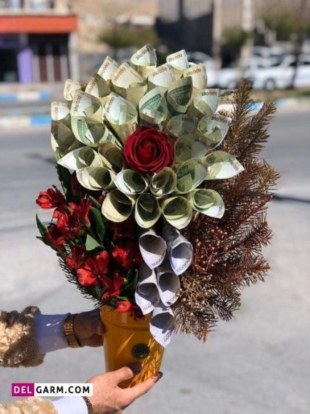  عکس دسته گل با پول ساده