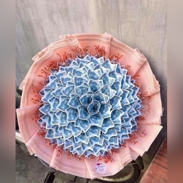  عکس دسته گل با پول برای کادو