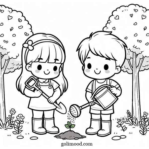  عکس درختکاری کودکانه