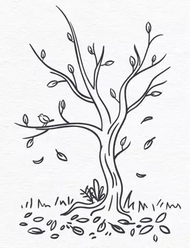  نقاشی درخت کودکانه ساده